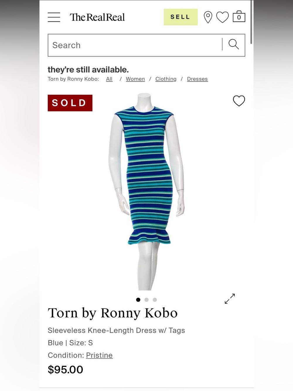 Offer me!! Brand New Torn by Ronny Kobo Dress